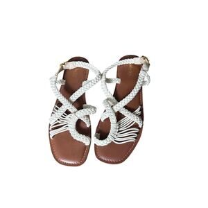 NWOB Seychelles Off White Woven Flat sandals Sz 8